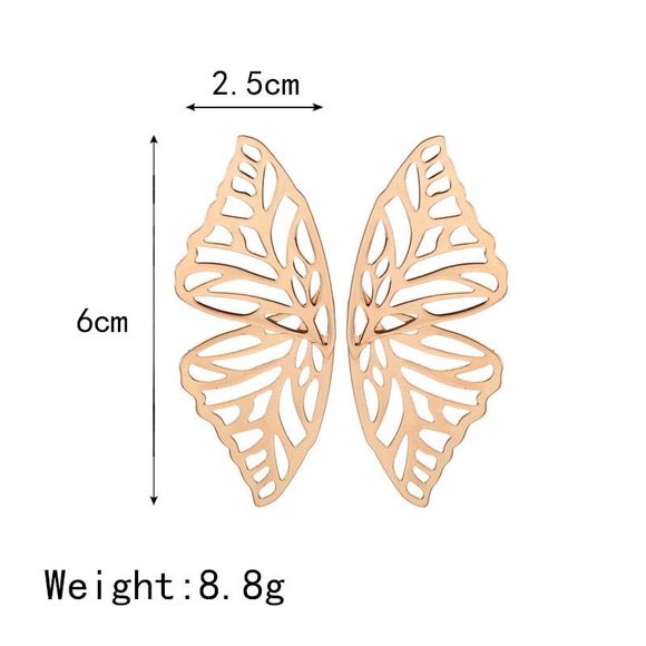 🔥New Gold Butterfly Wing Earrings - Picture 6 of 6
